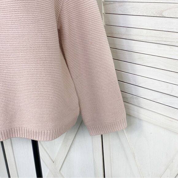 H&M Divided Cowl Neck Waffle Knit Crop Sweater Mauve Pink XS - Picture 6 of 12